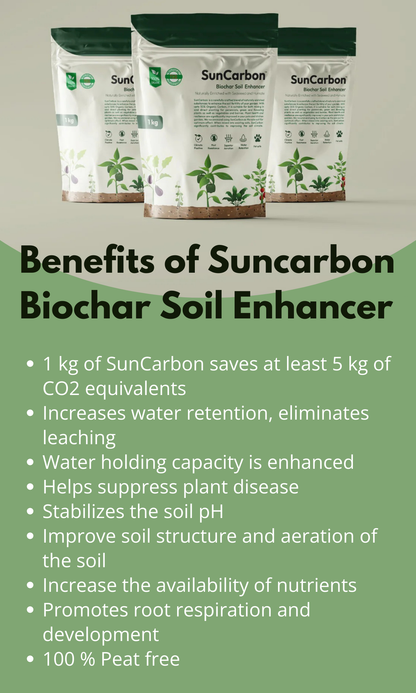 Suncarbon Biochar Soil Enhancer enriched with seaweed and humate (1 K.g)